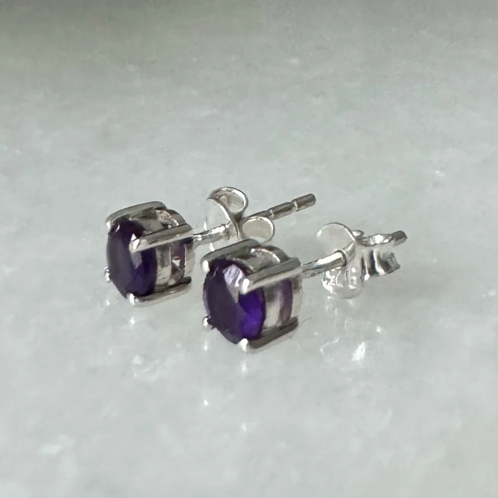 NWOT Tuckernuck Elliston Earrings, Amethyst, Sterling Silver